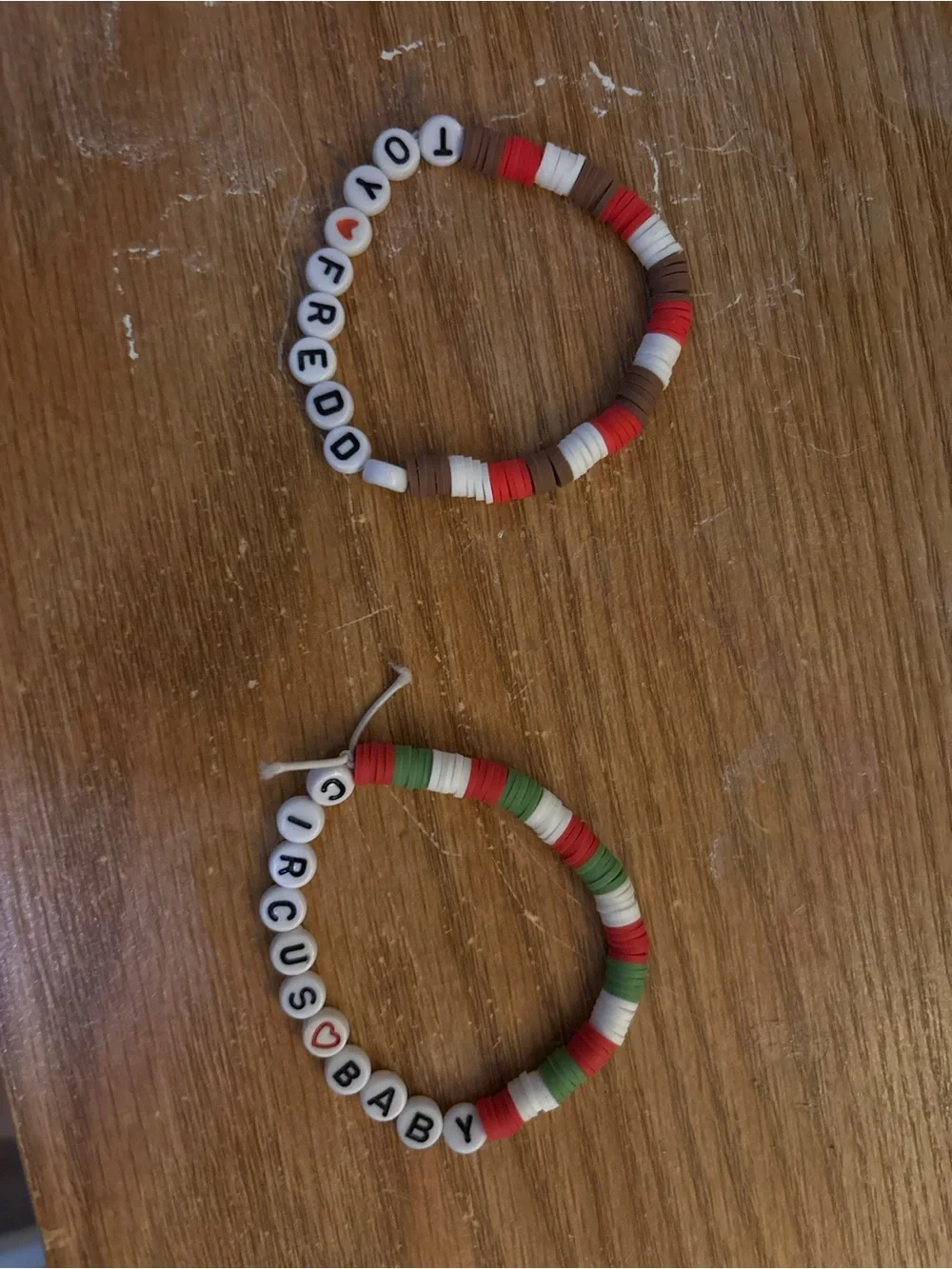 Different types of bracelet in a set of twos or can be just on of themselves